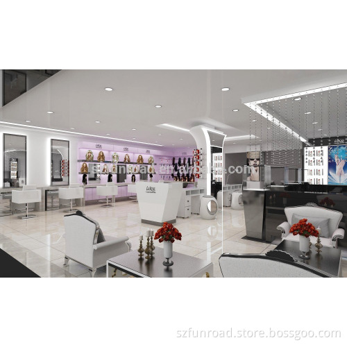 Bespoke Barber mall mounted showcase hair salon shop furniture